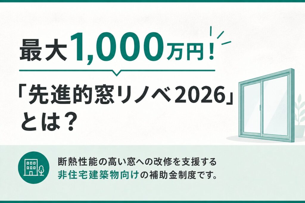 最大1,000万円！「先進的窓リノベ2026」とは？