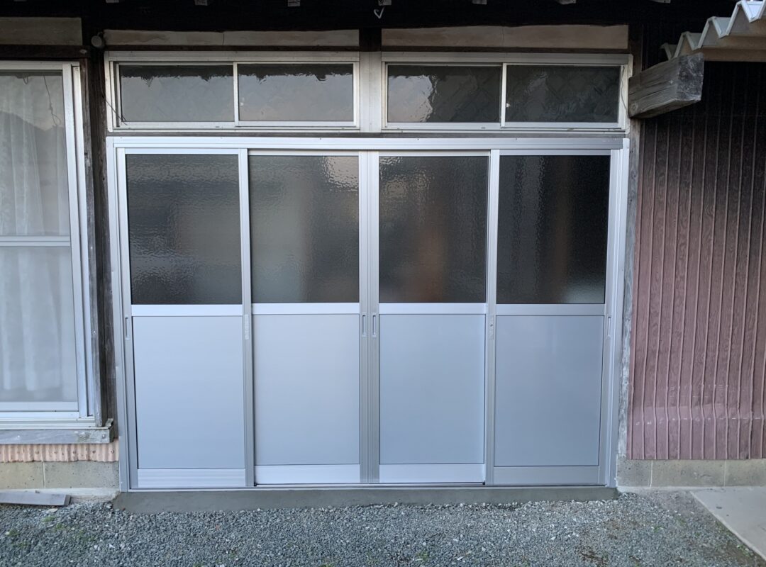 豊橋市で土間用引戸の動きが悪くなったので取替しました